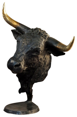 Bull Bronze Bust Sculpture