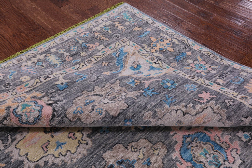 8' Square Turkish Oushak Hand Knotted Wool Rug - Q15704