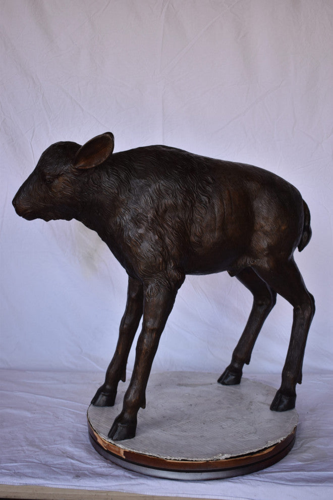Bison Calf Lifesize Bronze Statue Size: 37"L x 15"W x 32"H.