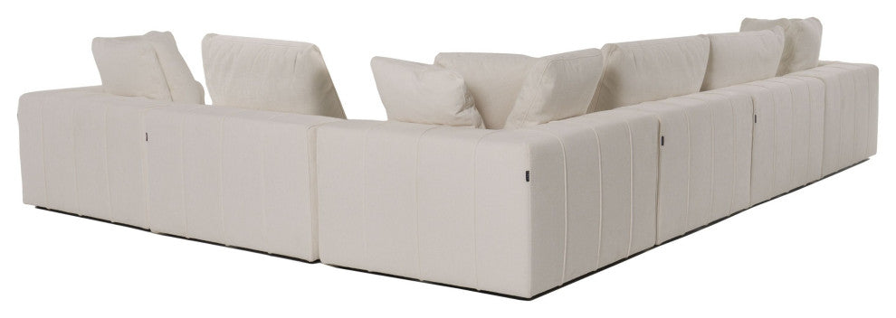 Divani Casa Vicki Modern Ivory Fabric Modular Sectional Sofa