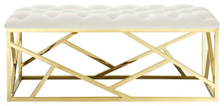 Modway Intersperse Bench, Gold Ivory