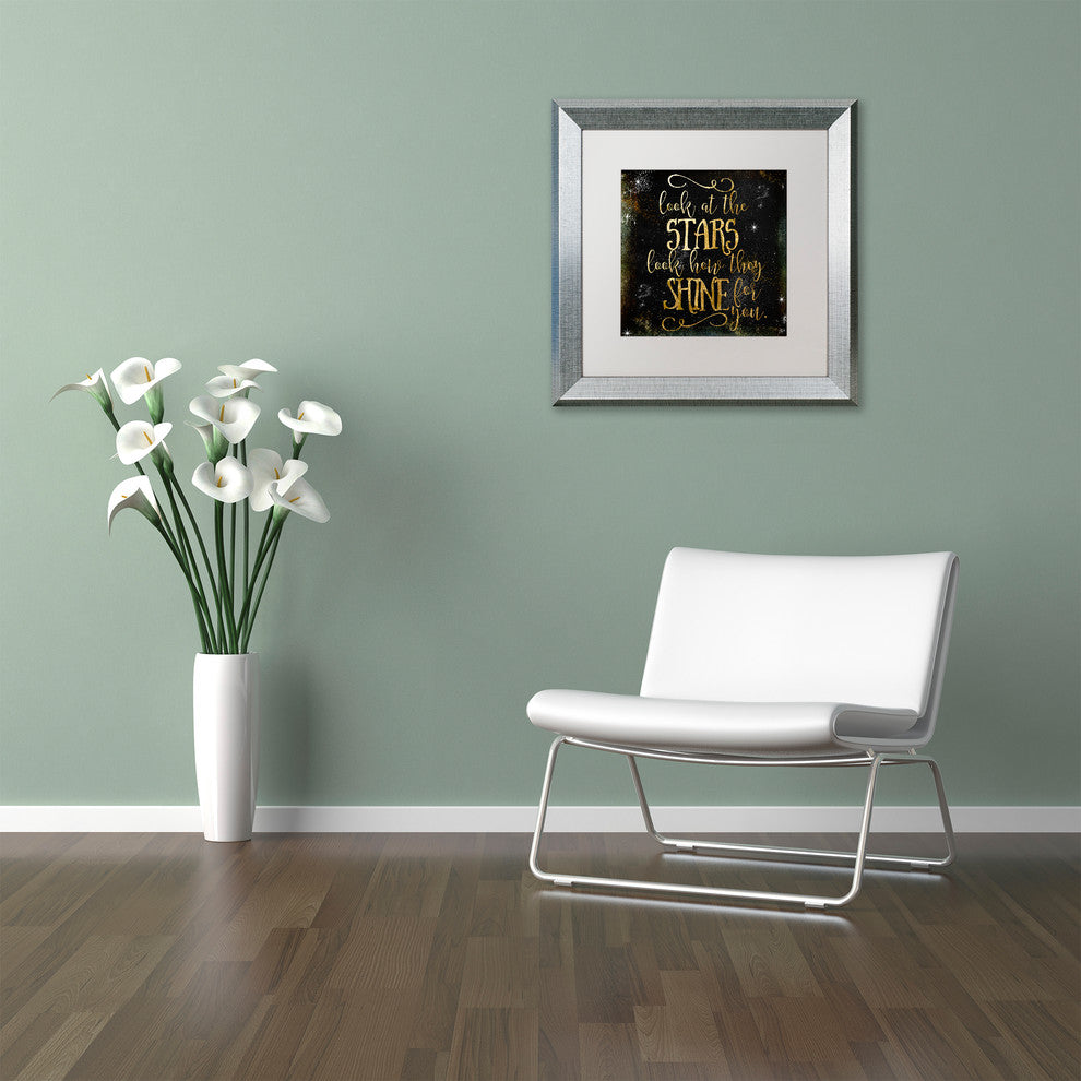 Color Bakery 'Moon and Back II', Silver Frame, White Mat, 11x11