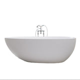 Giotto Flatbottom Freestanding Solid Surface Soaking Bathtub, Matte White, 59inch
