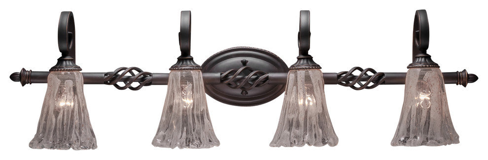 Elegante 4-Light Bath Bar, Fluted Italian Ice