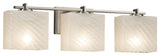Fusion Era 3-Light Bath Bar, Rectangle, Nickel, Weave, LED