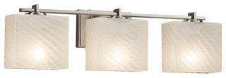 Fusion Era 3-Light Bath Bar, Rectangle, Nickel, Weave, LED
