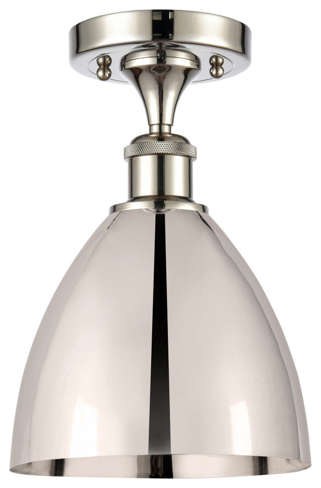 Ballston Dome Semi-Flush Mount, Polished Nickel, Polished Nickel
