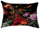 Floral Craze 14"x20" Floral Print Decorative Outdoor Throw Pillow, Black