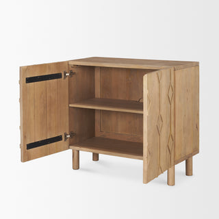 Heera Light Brown Diamond Motif With Shelf Accent Cabinet