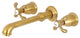 Kingston Brass Two-Handle Wall Mount Tub Faucet, Brushed Brass