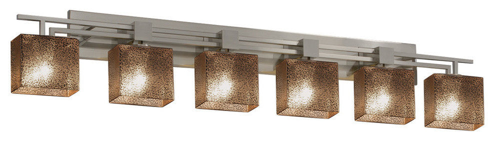 Fusion Aero 6-Light Bath Bar, Rectangle, Mercury Glass Shade