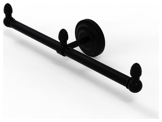 Que New 2 Arm Guest Towel Holder, Matte Black