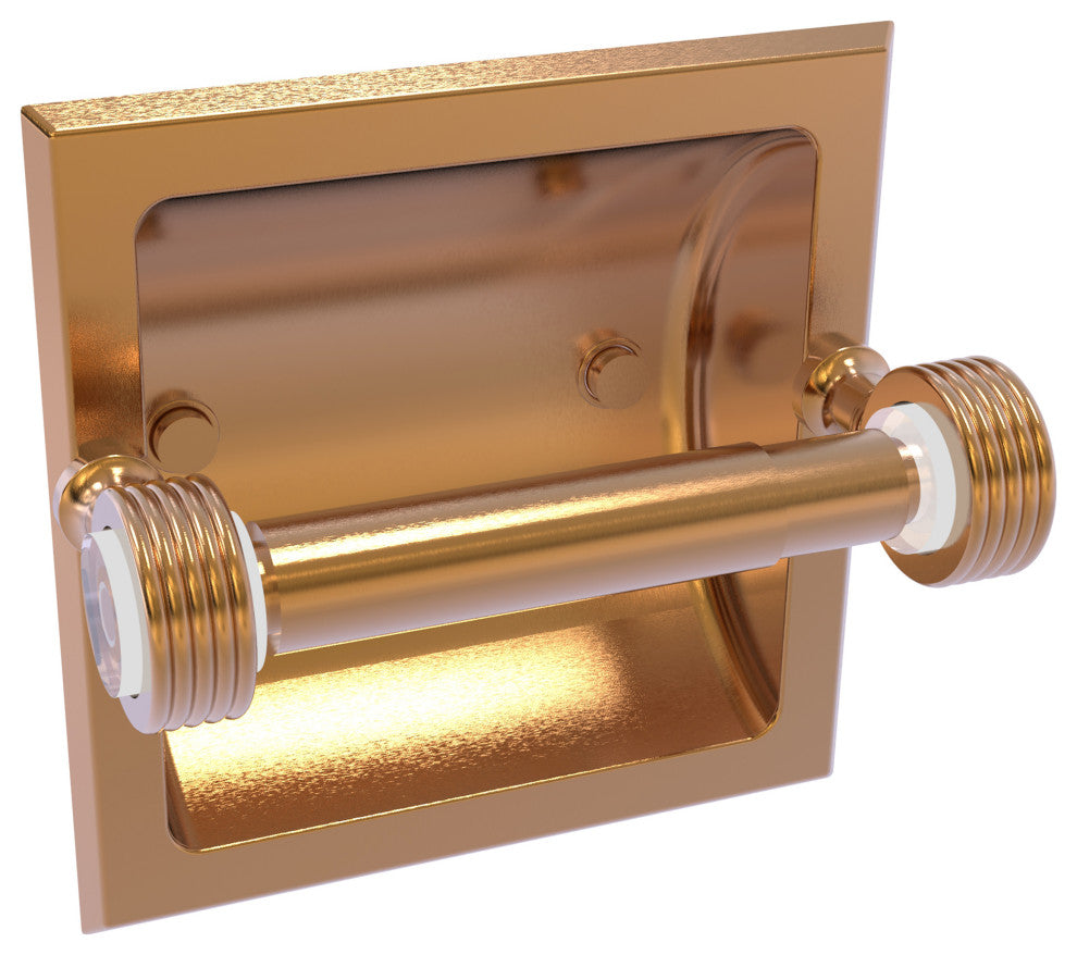 Pacific Grove Recessed Toilet Paper Holder with Groovy Accent, Brushed Bronze