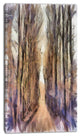 Trees and Road Nature Watercolor, Landscape Canvas Wall Art, 16"x32"