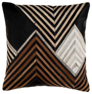 Surya Nashville Black Pillow Shell With Down Insert 20"H X 20"W