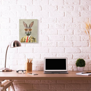 Vintage Rabbit Man Portrait, Wall Plaque, 12"x18"