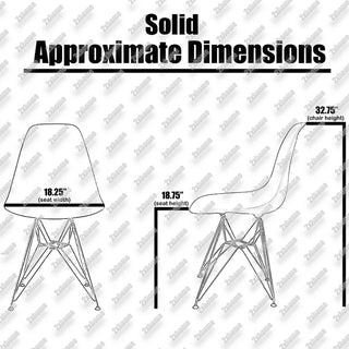 Plastic Dining Chair With Chrome Eiffel Wire Legs, Set of 2, Black