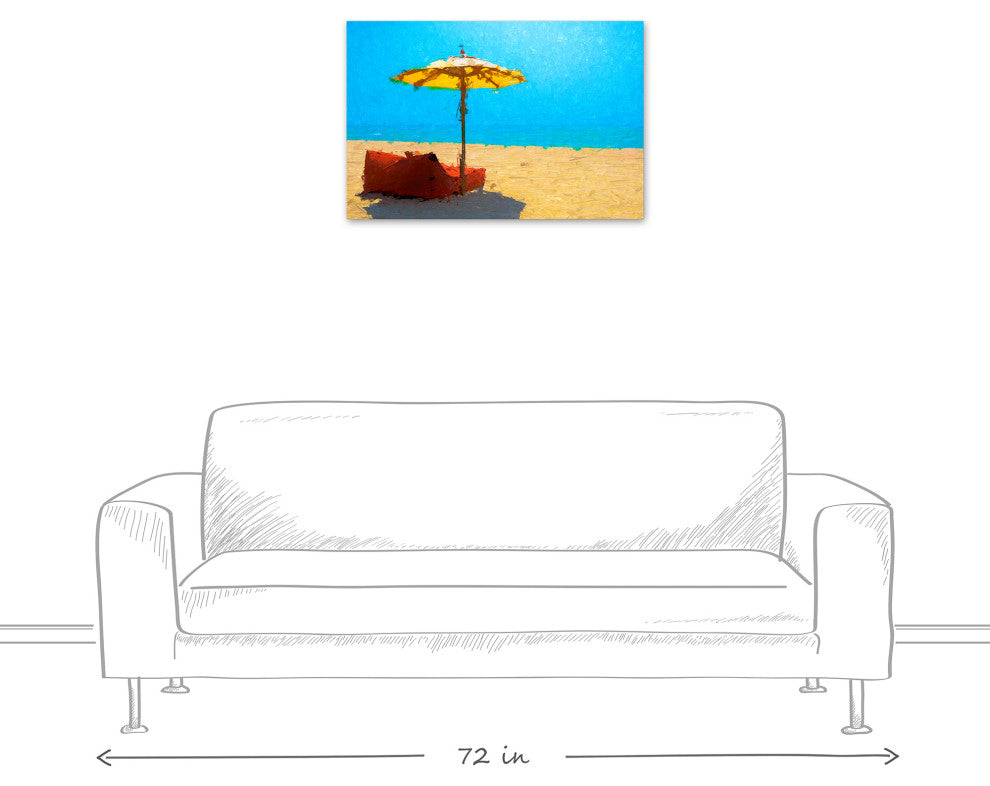 Bright Beach Umbrella 30x20 Canvas