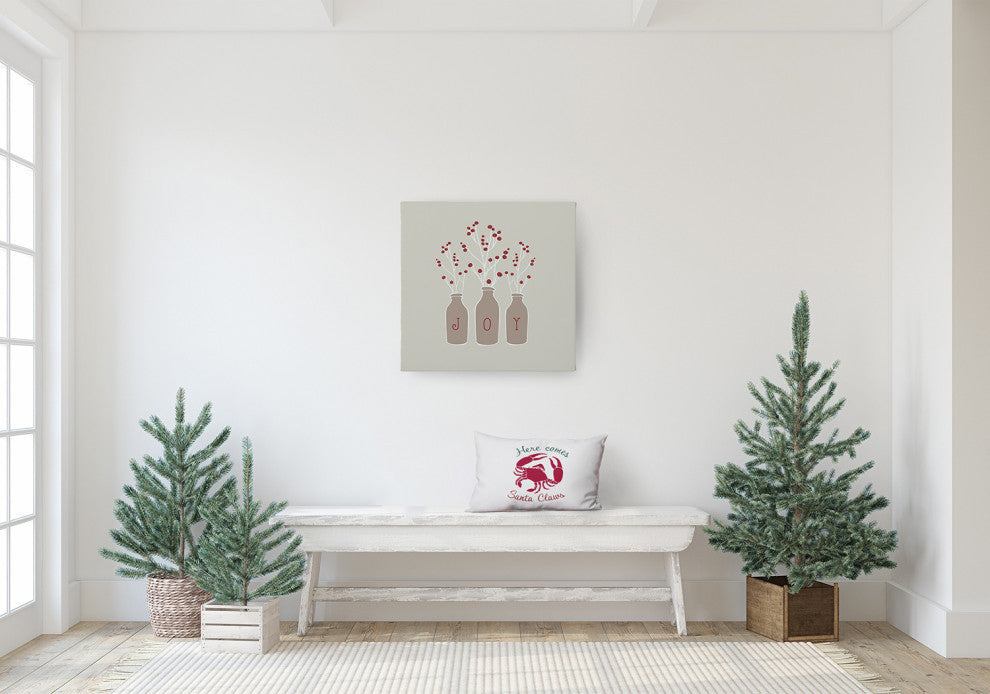 Santa Claws Crab Accent Pillow, Christmas Pink, 14"x20"
