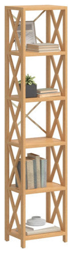 vidaXL 6-Tier Shelf Bathroom Storage Bookshelf Shelving Unit Solid Wood Oak