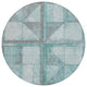 Machine Washable Indoor/Outdoor Chantille ACN1875 Teal 8' x 8' Round Rug