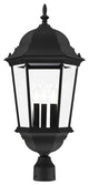 Textured Black Traditional, Historical, Outdoor Post Top Lantern