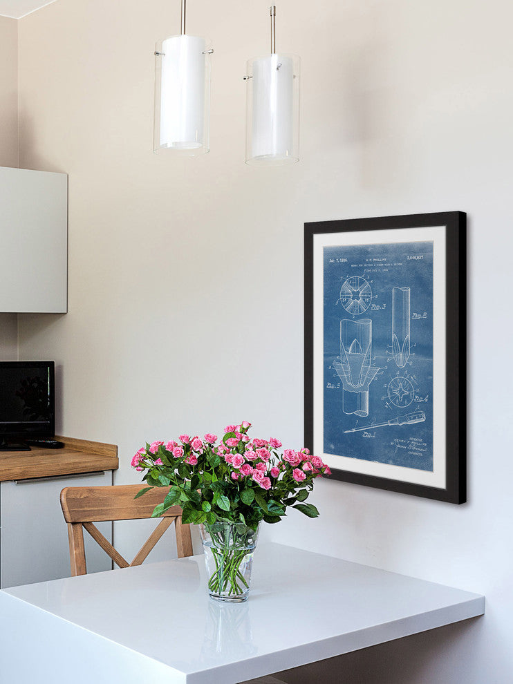 "Screwdriver 1936 Blueprint" Framed Painting Print