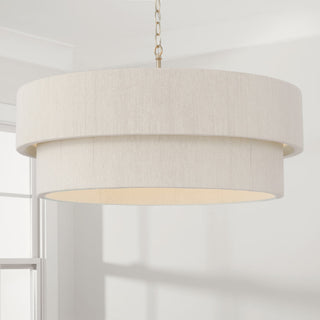 Capital Lighting 349842 Delaney 4 Light 30"W Drum Chandelier - Matte Brass