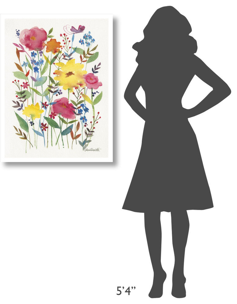 "Watercolor Flowers III" Digital Paper Print by Anne Tavoletti, 26"x34"