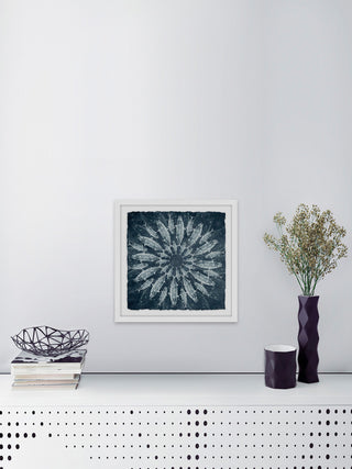 "White Burst" Framed Painting Print, 32"x32"