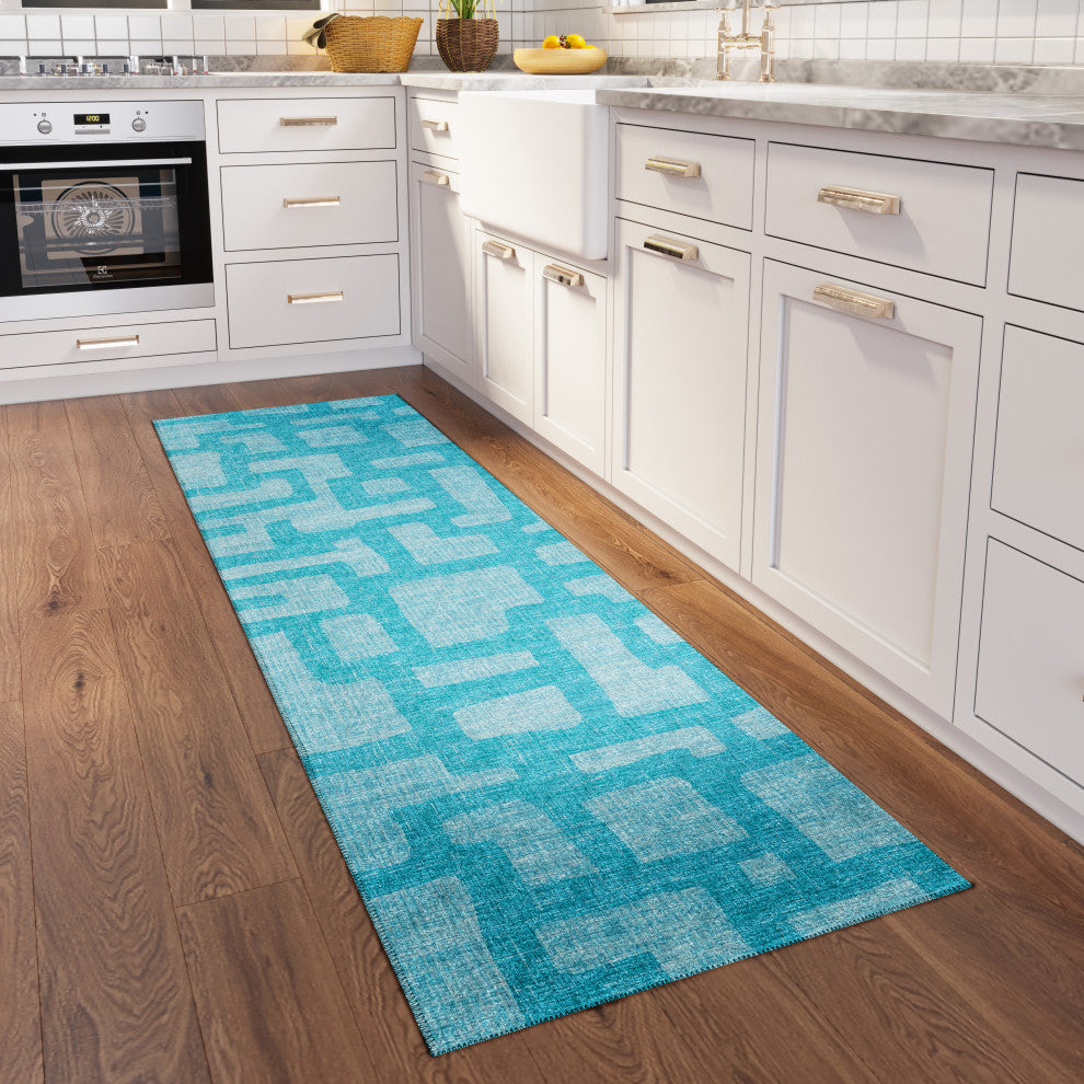 Dalyn Indoor/Outdoor Sedona SN4 Robins Egg Washable 2'3"x7'6" Runner Rug