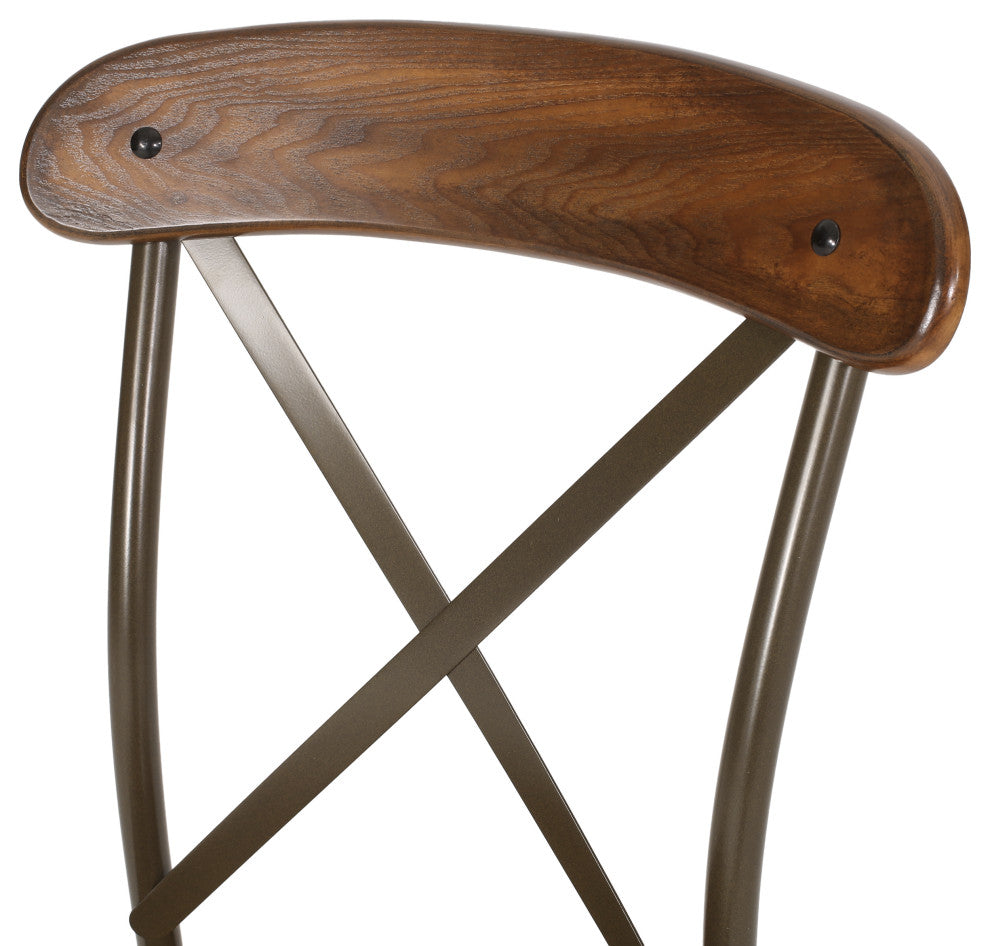 Hettle Farmhouse Crossback Dining Chairs (Set of 2), Dark Brown and Espresso