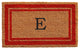 Red Border 18"x30" Monogram Doormat, Letter E