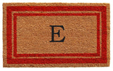 Red Border 18"x30" Monogram Doormat, Letter E
