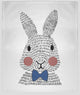 30 x 40 in Bow-tie Easter Bunny Throw Blanket, Dark Cobalt Blue