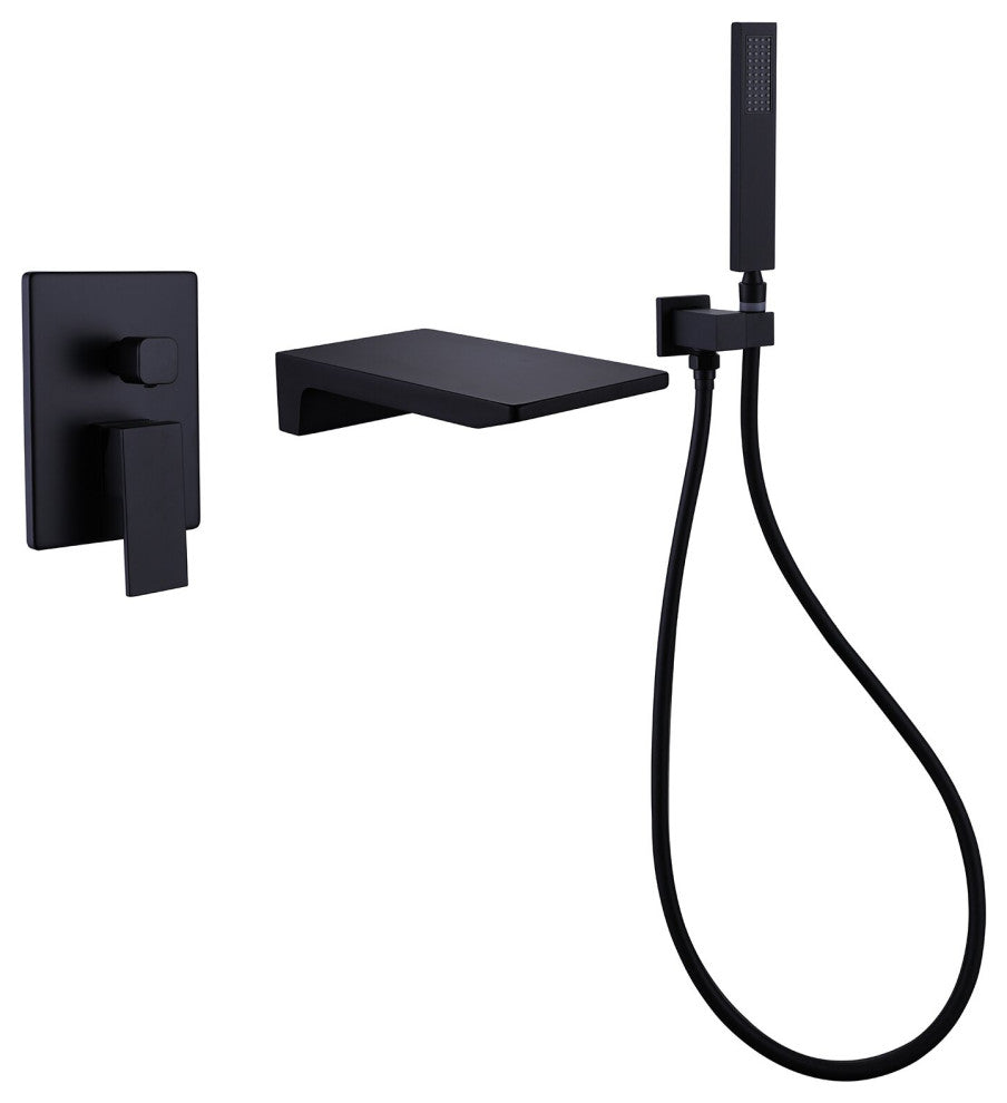 Wall Mount Tub Faucet with Handheld Shower
