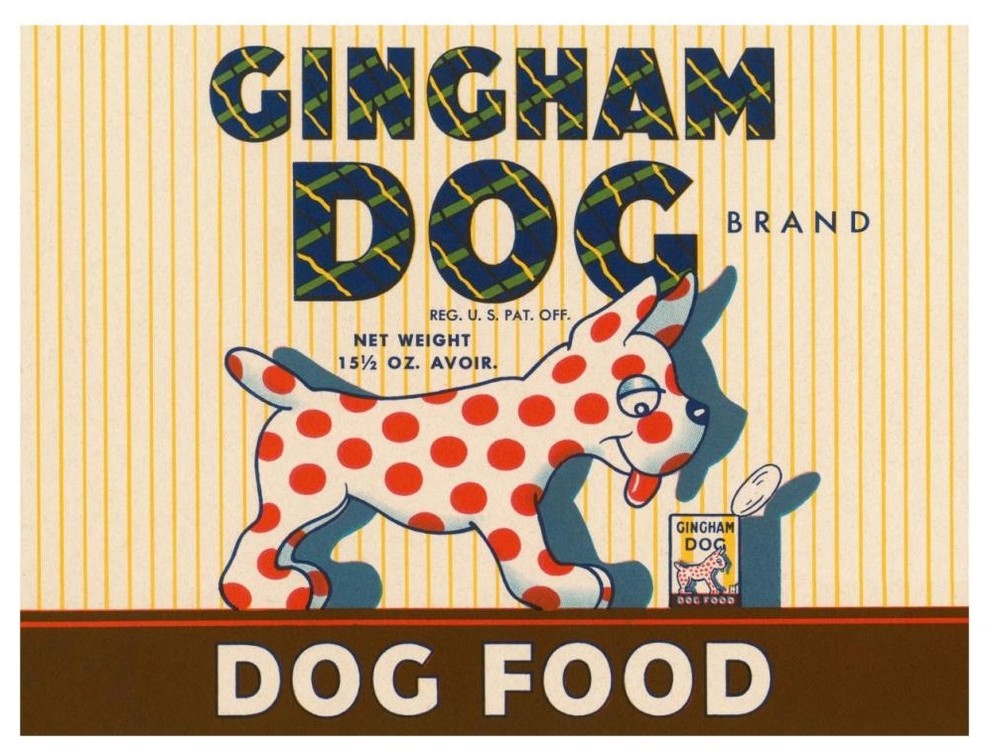 "Gingham Dog" Digital Paper Print by Retrolabel, 46"x35"