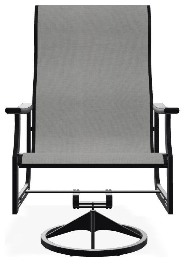 St. Catherine Sling Outdoor Supreme Swivel Rocker, Alloy/Black
