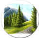 Road In Green Mountains, Landscape Round Wall Art, 36"