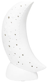Simple Designs Porcelain Moon Shaped Table Lamp