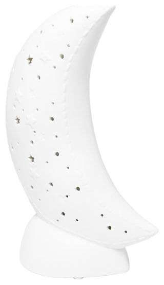 Simple Designs Porcelain Moon Shaped Table Lamp