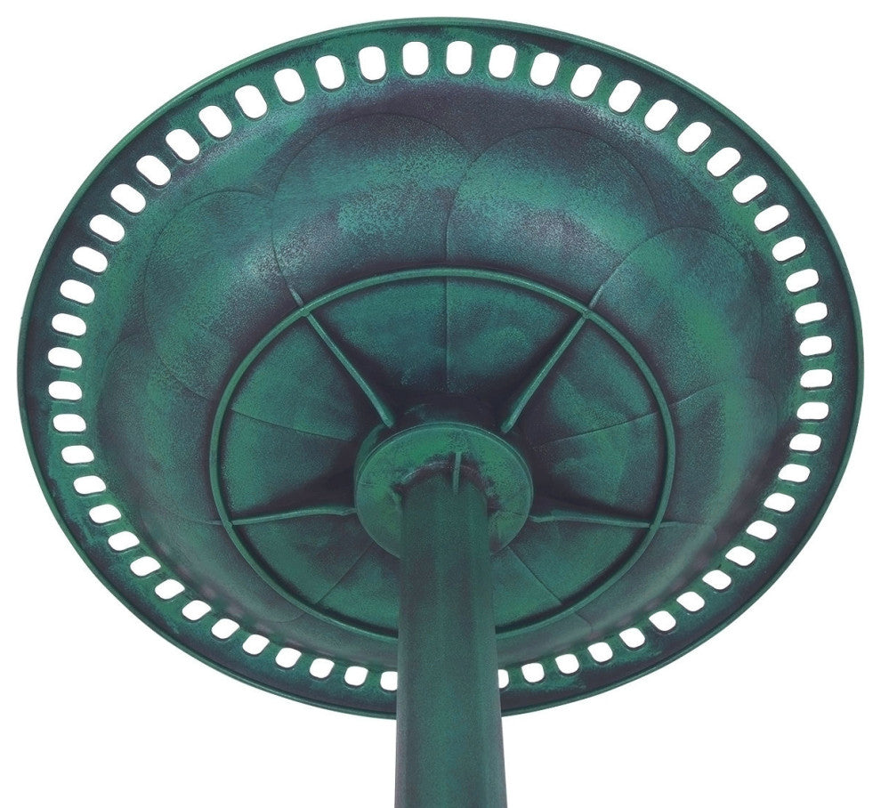 Costway Green Pedestal Bird Bath Feeder Freestanding Outdoor Garden Yard Decor