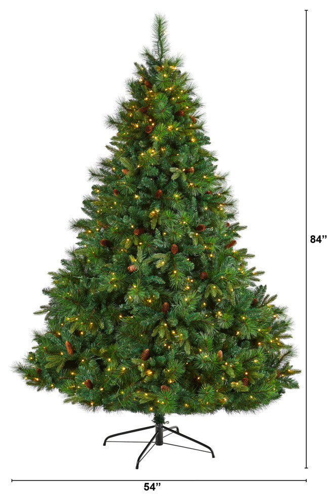7" West Virginia Full Bodied Mixed Pine Christmas Tree / 450 Clear LED Lights