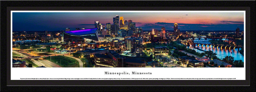 Minneapolis, MN, Twilight Skyline, Select Frame