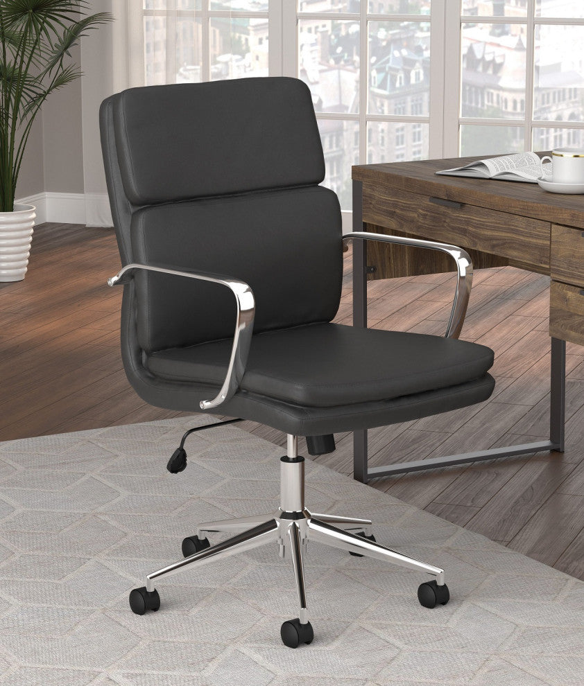Standard Back Upholstered Office Chair, Black
