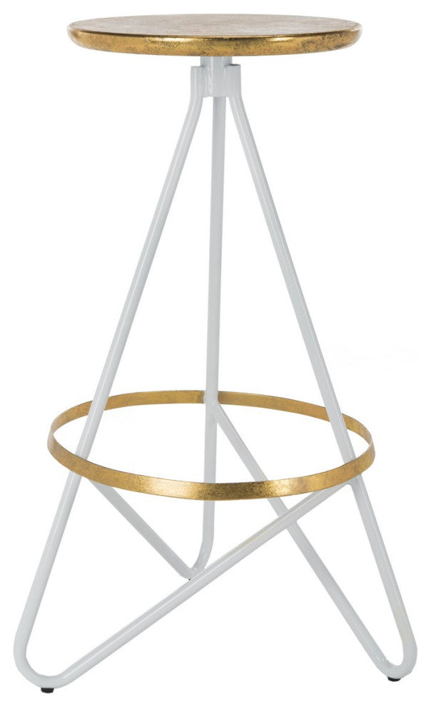 Safavieh Galexia Bar Stool, Gold/White