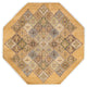 Kaur Octagon One-of-a-Kind Hand-Knotted Area Rug Yellow, 8'1"x8'1"