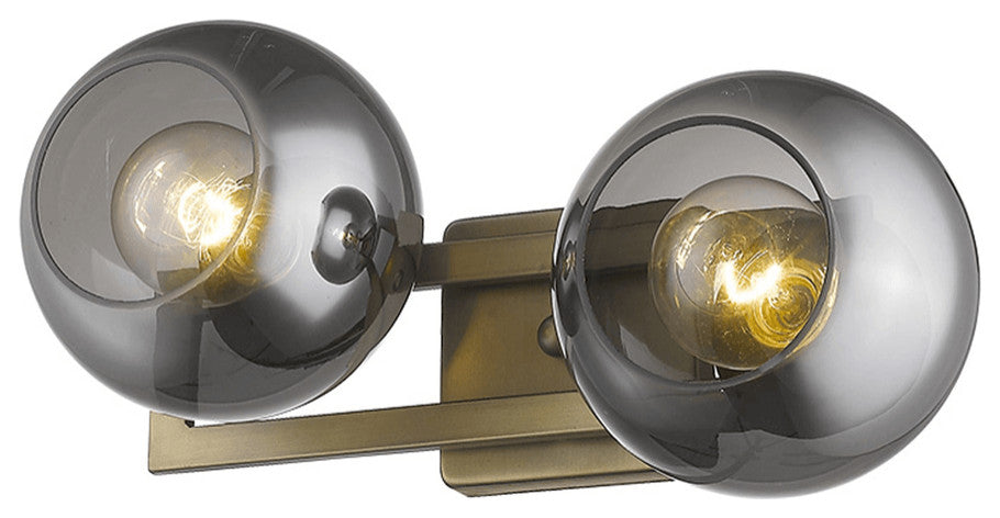 Lunette 2-Light Aged Brass Sconce