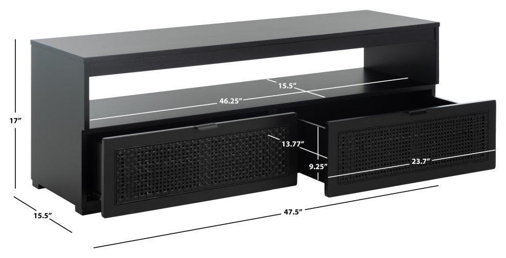 Safavieh Theon 2 Drawer Media Stand, Black