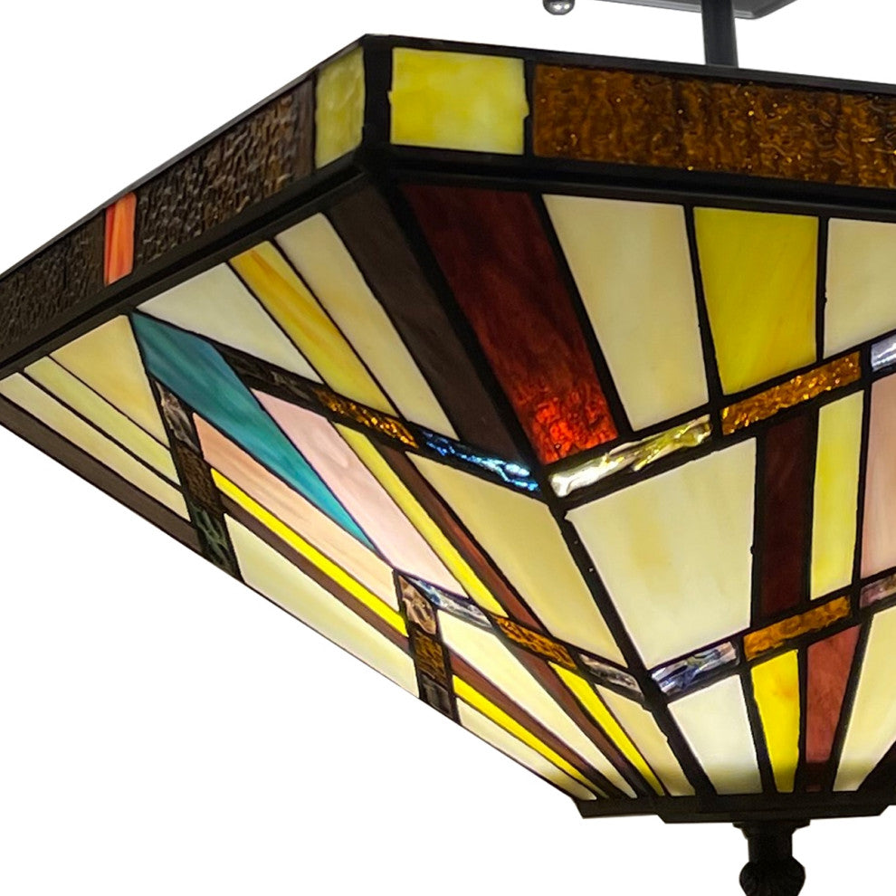 CHLOE Lighting CH3T523BM14-UF2 VINCENT Mission Blackish Bronze 2 Light SemiFlush